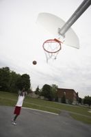 Practicing free throws, one of the fundamentals of basketball