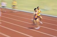 Runners racing on a track, to illustrate our spiritual race.